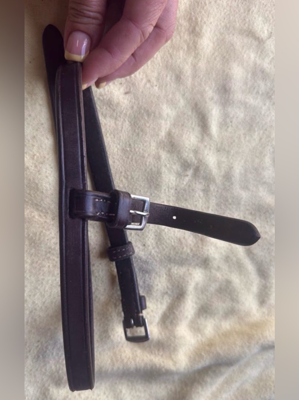 Brown buckle on flash attachment